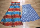 Lularoe Skirt Lot Of 2 Size Xl Blue Orange Tie Dye   Blue White Stretch Waist