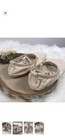 Beige Canvas Ballet Shoes Split Sole Suede Pads Elastic Straps