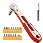 22-in-1 Magnetic Ratchet Screwdriver Set W reversible Wrench   Bits   Compact
