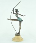 Art Deco Style Statue Sculpture Art Nouveau Style Bronze Signed