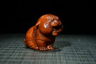 Chinese Boxwood Carving Exquisite Tiger Statue Collection Decor