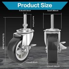 3 Inch Caster Wheels Threaded Stem Casters Set Of 4 Heavy Duty Swivel Wheel New 