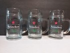 3 Heineken Red Star Holland  5l Glass Mugs Steins - A1