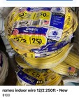 12 2 Romex - 250 Ft Indoor Copper Wiring - Cerromax  Romex  Or Equivalent