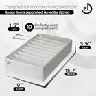 Drawer Organizer Clothes - 3 Set Multipurpose Dresser Drawer White  10 Cells 