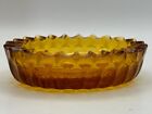 Vintage Fenton Colonial Amber Thumbprint Oval Ashtray Mid Century Modern Glass