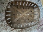 Tobacco Basket Rustic Drying Farmhouse Woven Wood Slats 22 X 17