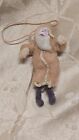 Antique German Folk Art Wool Santa Claus Paper Mache Face Christmas Ornament