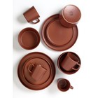 Red Stoneware Dinnerware Set  16-piece  Service For 4  Microwave dishwasher Safe