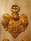 3 Antique Church Fittings Altar Appliqu  s Angel Baroque Rococo Metal Heavy