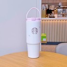 2024 China Starbucks Spring Sakura Pink 27oz Ss Double Drink Straw Cup Tumbler