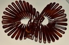 Vintage Tortoise Plastic Hair Scrunchie Comb     Pony Tail   Bunn  Barrette Flex