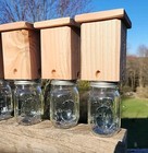 Handmade Carpenter Bee Traps With Cedar Roof  Pine Body   Hook Included Lot Of 4