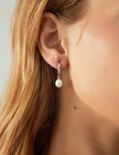 Pearl Earrings For Women 925 Sterling Silver Freshwater Cultured Pearl Dangle Dr
