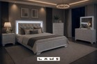 Curbside Shipping To Pa  17847 - New White Led Modern Bedroom Set Bed d m n c