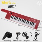 Red Portable Piano Keyboard 37 Keys Kid s Electronic Toy W microphone  Rechar   