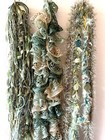 8 Artisan Yarn   Ribbon Handmade Scarfs  Greens  Blues  Gray  Black  Neutrals