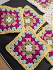 Lot Of 8 Handmade Crochet Granny Squares