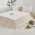  Luxury Cream White Lace Bed Skirt Queen Size 18 Inch Drop Split Corners 