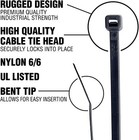 1 000 Pack Uv Black Cable Ties 14-in 50 Lb Tensile 14-in 