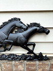 Goebel Cast Iron Wall Hanging Running Wild Horses 24 X 12  Black
