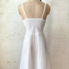 1940s Vintage White Seersucker With Lace Trim Slip Dress