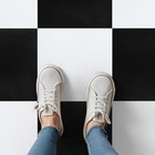 Tiles Peel And Stick Vinyl Floor Tiles black   12 X 12 Inch 30 Black white