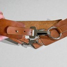 Unbranded Light Brown Wide Leather Belt Silver Clasp Women   s M Classic