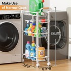 Aooda Laundry Room Cart With Top Detergent 8 2 X 18 X 33 5  Arctic White