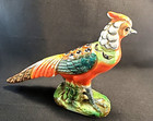 Vtg  Wales Porcelain Pheasant Bird Sculpture Colorful Mcm Made In Japan
