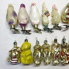 Vintage Glass Christmas Tree Ornament Decoration Animals Soviet Ussr     636