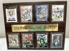 C   I Collectables 12 x15  Nfl Miami Dolphins All-time Greats Cherrywood Plaque