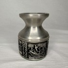Norske Tinn Vintage Norway Pewter Metal Candle Holders Viking Scenes Norwegian