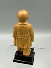 Vintage Chinese Carved Boxwood Boy Figurine Asian Child Statue Wooden Base 4 25 