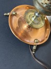 Antique Vintage Brass Copper Lamp Light Ashtray Coin Tray Tripod Legs 7  Wide