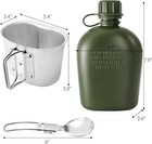 Stainless Steel Wwii Us Army Canteen Water Bottle Military Canteen Kit 1qt With