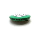 Vintage Love Slogan Pinback Button Green White Heart Hippie 60s 70s Peace Pin