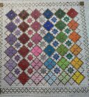 Handpainted Needlepoint Zweigart Canvas  On 13m Quilted Diamond Shape