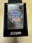 Zippo Buck Wear Patriotic Land Of The Free 1776 Silver Lighter - 48938 - New