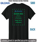 Custom Printed Personalized Gildan Black Heavy Tee Full-color One Side Or Both