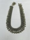 Vtg 65g Rajasthan India 925 Sterling Silver Ethnic Heavy Chain Anklet Bracelet