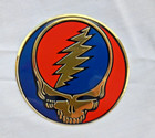 Grateful Dead Steal Your Face Round Metal  Sticker  decal Sm   1  1 4   Round