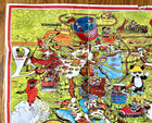 Vintage 1974 Worlds Of Fun Amusement Park Souvenir Map  Kansas City  Mo  21 X 26
