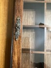 Vintage Wood Trinket Shadow Box Display Case Glass Door  Dark Brown 14 X 11