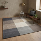 Modern Abstract Geometric Wool Tufted Rug - Neutral Multicolor Area Rug Carpet