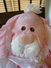 Vintage Fisher Price Puffalumps Pink Bunny Rabbit W  Dress Stuffed Plush 1986