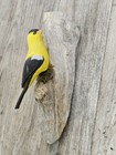 Handcarved Wood Gold Finch Lifesize On Genuine Driftwood Signed   Dated