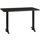 30  X 48  Black Laminate Table Top With Bases - Table Height Restaurant Table