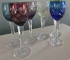 Royal Doulton Glassware Set Of 6 Crown Mark  Signed All Different Colors Crystal
