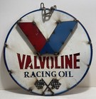 Vintage Custom Handmade Metal Valvoline Racing Motor Oil Sign  15    Dia  Round
